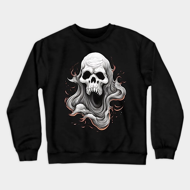 Eerie Halloween Ghoul Art - Spooky Season Delight Crewneck Sweatshirt by Captain Peter Designs